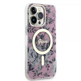 Guess iPhone 13 Pro Max Cover Flower MagSafe Rose
