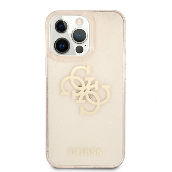 Guess iPhone 13 Pro Max Cover Full Glitter Guld