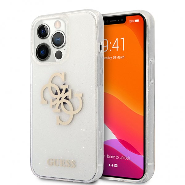 Guess iPhone 13 Pro Max Cover Full Glitter Transparent