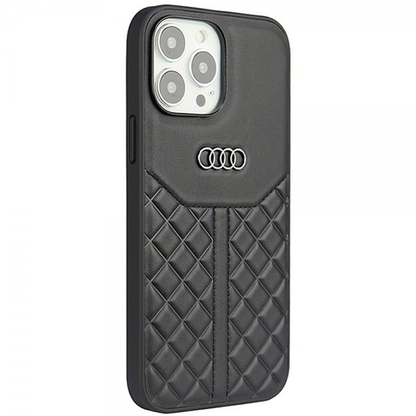Audi iPhone 13 Pro Max Cover Ægte Læder Sort
