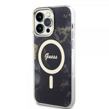 Guess iPhone 13 Pro Max Cover Golden Marble MagSafe Sort