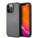 Guess iPhone 13 Pro Max Cover Hot Stamp Metal Logo Grå