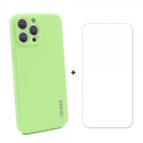 Enkay iPhone 13 Pro Max Cover i Silikone med Skærmbeskyttelse Lysegrøn
