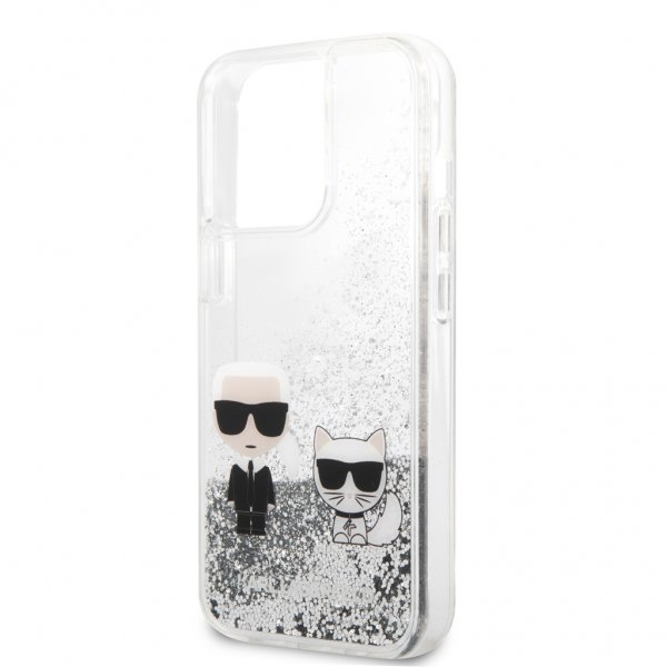Karl Lagerfeld iPhone 13 Pro Max Cover Liquid Glitter K&C Sølv