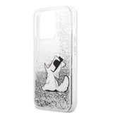 Karl Lagerfeld iPhone 13 Pro Max Cover Liquid Glitter Choupette Sølv