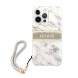 Guess iPhone 13 Pro Max Cover Marble Design Stripe Grå