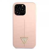 Guess iPhone 13 Pro Max Cover Metal Triangle Rosa