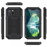R-JUST iPhone 13 Pro Max Cover Metal Stødsikkert Sort