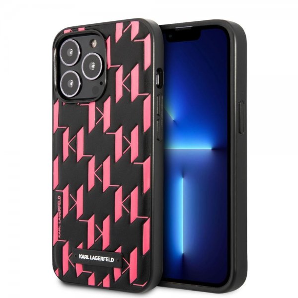 Karl Lagerfeld iPhone 13 Pro Max Cover Monogram Pattern Rosa