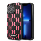 Karl Lagerfeld iPhone 13 Pro Max Cover Monogram Pattern Rosa