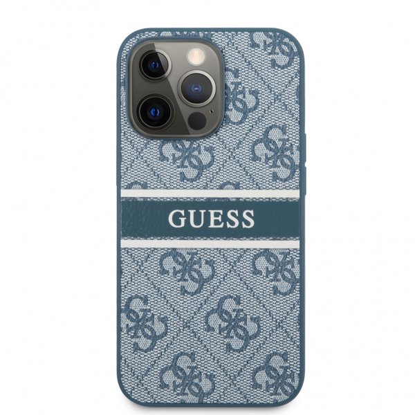 Guess iPhone 13 Pro Max Cover Printed Stripe Blå