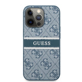 Guess iPhone 13 Pro Max Cover Printed Stripe Blå