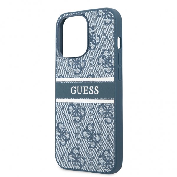 Guess iPhone 13 Pro Max Cover Printed Stripe Blå