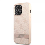 Guess iPhone 13 Pro Max Cover Printed Stripe Bottom Rosa