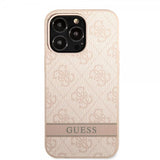 Guess iPhone 13 Pro Max Cover Printed Stripe Bottom Rosa
