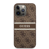 Guess iPhone 13 Pro Max Cover Printed Stripe Brun