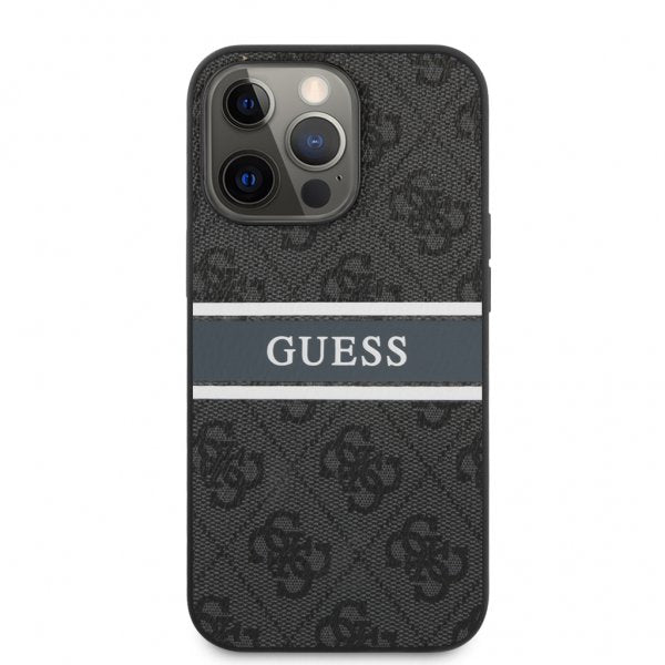 Guess iPhone 13 Pro Max Cover Printed Stripe Grå