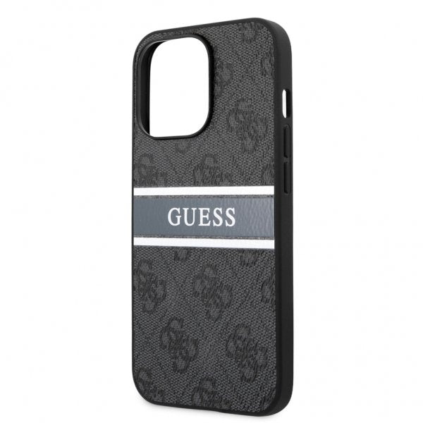 Guess iPhone 13 Pro Max Cover Printed Stripe Grå