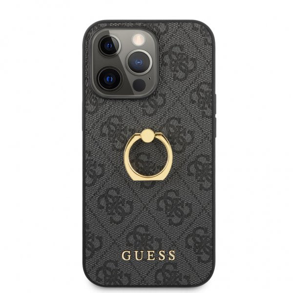 Guess iPhone 13 Pro Max Cover Ring Stand Grå