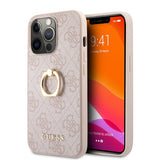 Guess iPhone 13 Pro Max Cover Ring Stand Rosaguld
