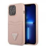 Guess iPhone 13 Pro Max Cover Saffiano Double Cardslot Rosa