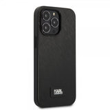Karl Lagerfeld iPhone 13 Pro Max Cover Saffiano Metal Plaque Sort