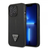 Guess iPhone 13 Pro Max Cover Saffiano Metal Triangle Sort