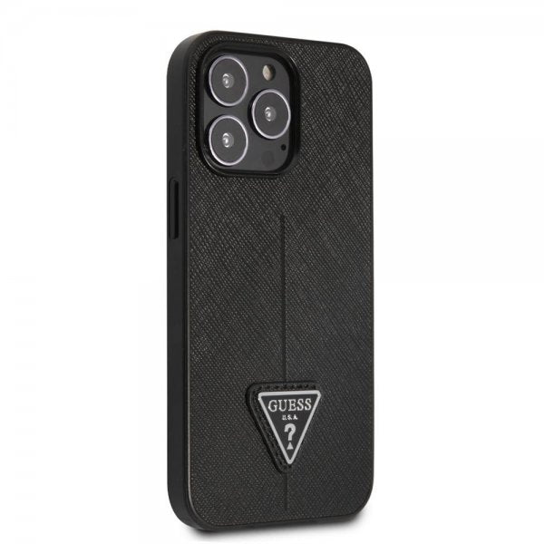 Guess iPhone 13 Pro Max Cover Saffiano Metal Triangle Sort