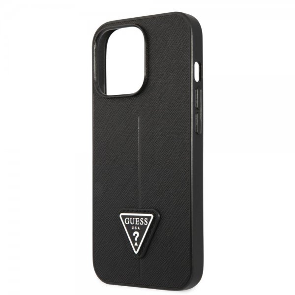 Guess iPhone 13 Pro Max Cover Saffiano Metal Triangle Sort
