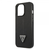 Guess iPhone 13 Pro Max Cover Saffiano Metal Triangle Sort
