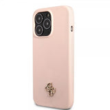 Guess iPhone 13 Pro Max Cover Silikone Metal Logo 4G Light Pink