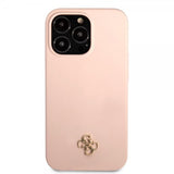 Guess iPhone 13 Pro Max Cover Silikone Metal Logo 4G Light Pink