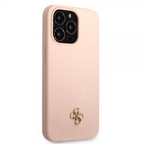 Guess iPhone 13 Pro Max Cover Silikone Metal Logo 4G Light Pink