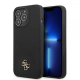 Guess iPhone 13 Pro Max Cover Silikone Metal Logo 4G Sort
