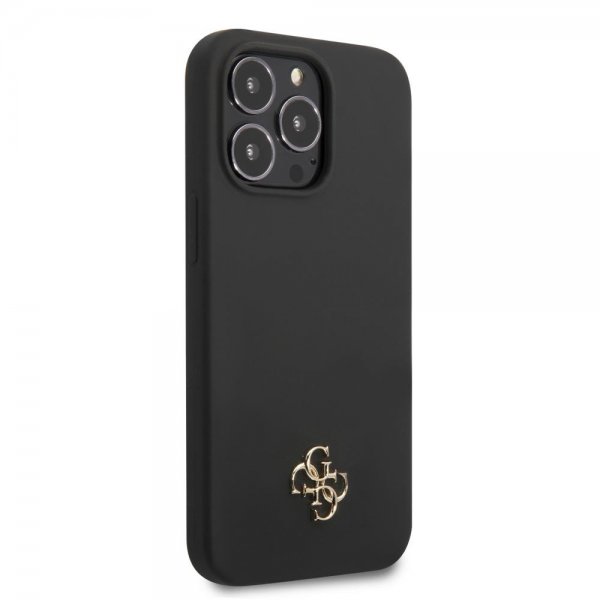 Guess iPhone 13 Pro Max Cover Silikone Metal Logo 4G Sort