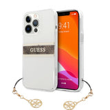 Guess iPhone 13 Pro Max Cover Stripe Charm Brun