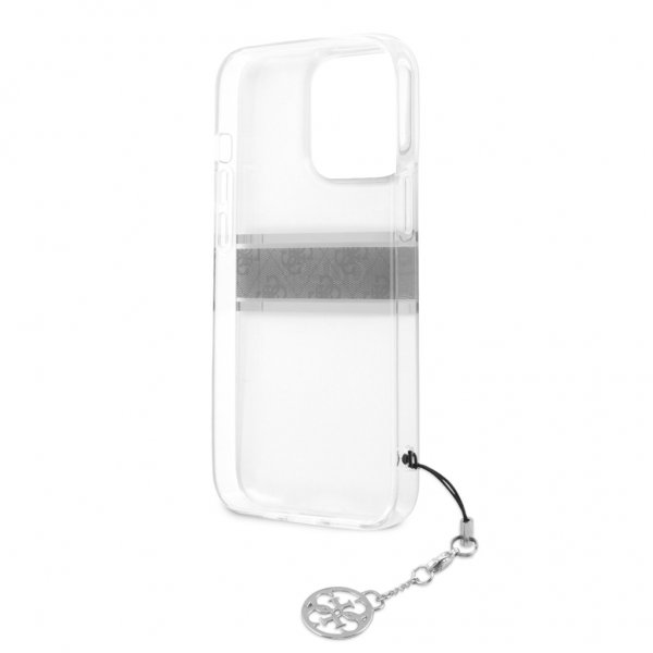 Guess iPhone 13 Pro Max Cover Stripe Charm Grå