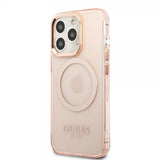 Guess iPhone 13 Pro Max Cover Gennemsigtig MagSafe Rosa