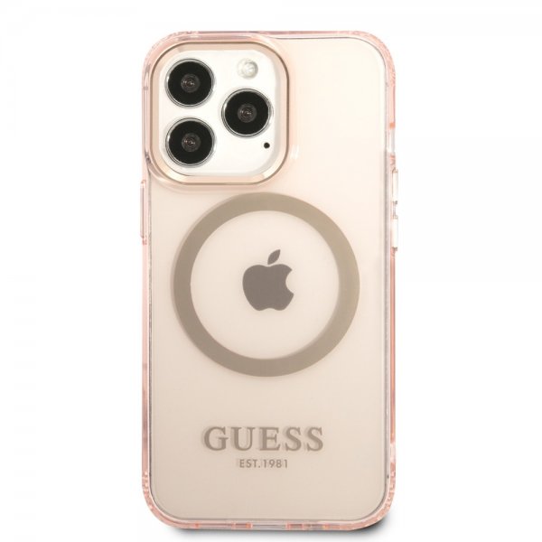 Guess iPhone 13 Pro Max Cover Gennemsigtig MagSafe Rosa