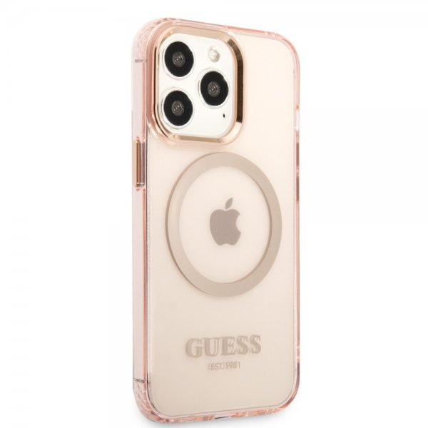 Guess iPhone 13 Pro Max Cover Gennemsigtig MagSafe Rosa