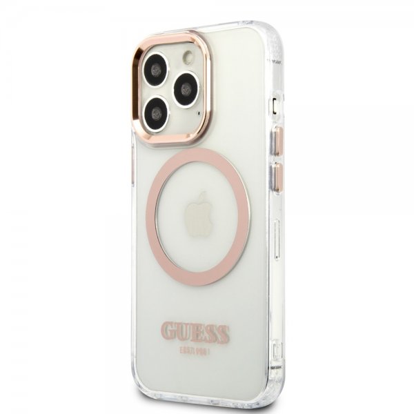 Guess iPhone 13 Pro Max Cover Gennemsigtigt MagSafe Guld Gennemsigtigt