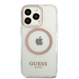 Guess iPhone 13 Pro Max Cover Gennemsigtigt MagSafe Guld Gennemsigtigt