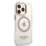 Guess iPhone 13 Pro Max Cover Transparent MagSafe Pink Transparent