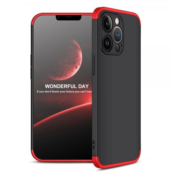 GKK iPhone 13 Pro Max Skal Tredelt Sort Rød