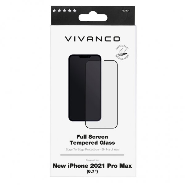 Vivanco iPhone 13 Pro Max/iPhone 14 Plus Skærmbeskyttelse Fuld Skærm