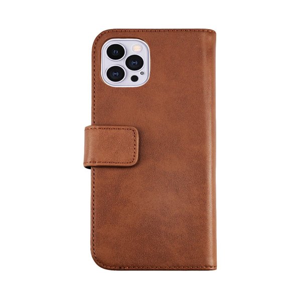 Rvelon iPhone 13 Pro Etui Ægte læder Kortlomme Brun