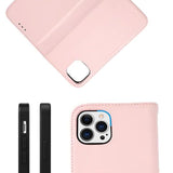 Rvelon iPhone 13 Pro Etui Ægte læder Kortlomme Rosa