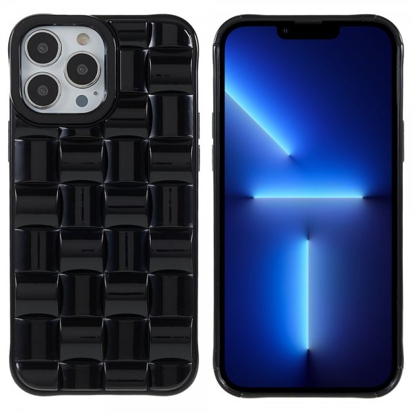 iPhone 13 Pro Cover 3D Mønster Sort