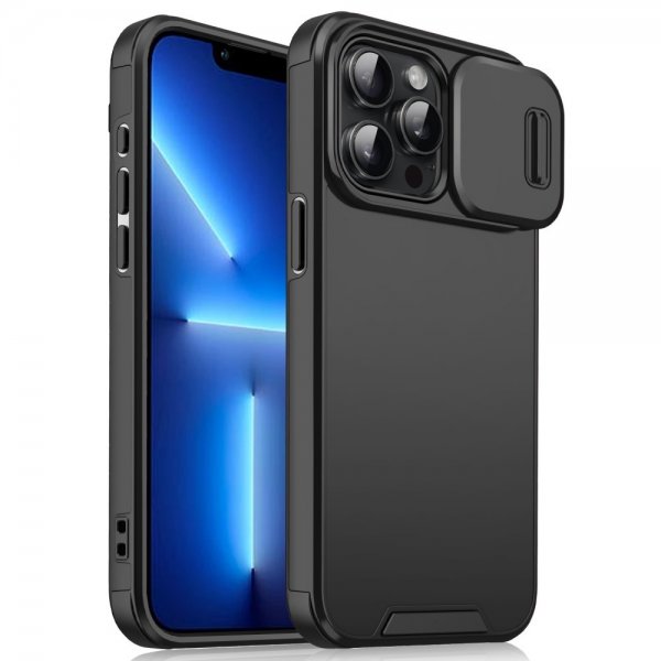 iPhone 13 Pro Cover med kameraskjold Sort