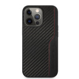 AMG iPhone 13 Pro Cover Kulfiber Effekt Syninger Sort